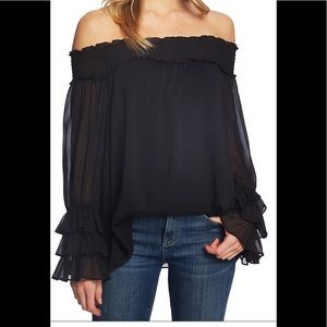 NWT EXPRESS OFF THE SHOULDER RUFFLE SLEEVE TOP, M